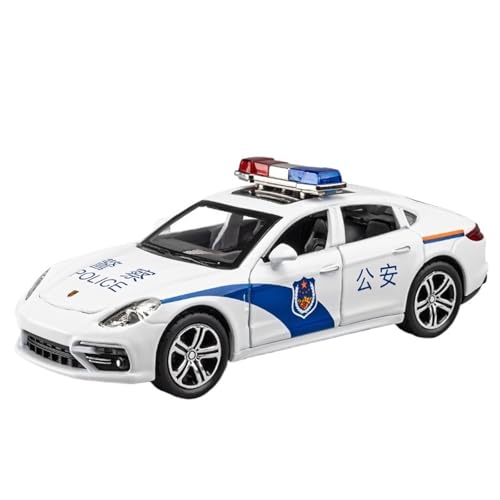 DIYUHUO for 1/32 Pana Polizeiauto Simulation Legierung Sportwagen Modell Spielzeug Ornament(White) von DIYUHUO