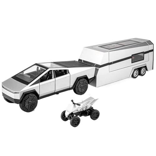 DIYUHUO for 1/32 Pickup Truck Trailer RV Simulation Legierung Auto Modell Spielzeug Ornament(Silver) von DIYUHUO