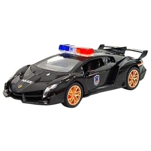 DIYUHUO for 1/32 Simulation Legierung Supercar Polizei Auto Modell Spielzeug Ornament(Black) von DIYUHUO