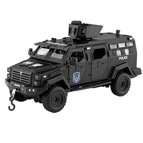 DIYUHUO for 1/32 Simulation Säbelzahntiger Gepanzerte Legierung Polizeiauto Modell Spielzeug(Black) von DIYUHUO