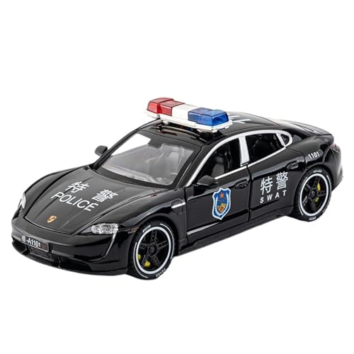 DIYUHUO for 1/32 Taycan Simulation Legierung Polizeiauto Modell Spielzeug Sammlung(Black) von DIYUHUO