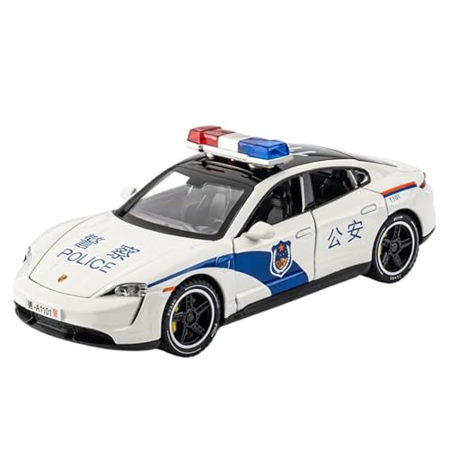 DIYUHUO for 1/32 Taycan Simulation Legierung Polizeiauto Modell Spielzeug Sammlung(White) von DIYUHUO