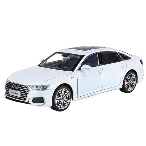 For 1/18 Simulation A6L Limousine Legierung Automodel Sound Und Licht Feedback Türöffnung Spielzeugauto Ornament(White) von DIYUHUO