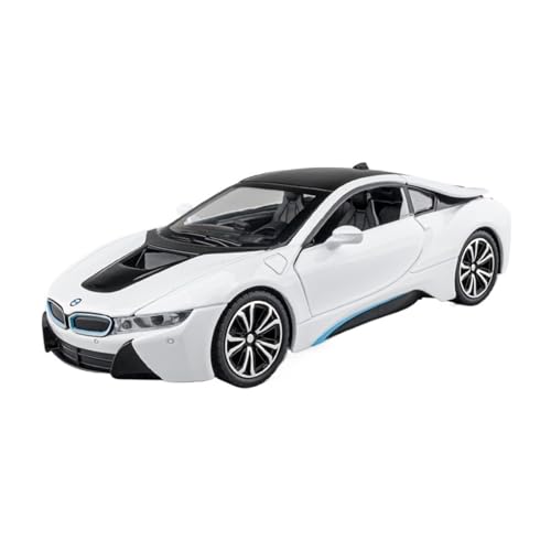 For 1/22 I8 Pull Back Sound And Light Alloy Car Model Metal Simulation Car Model Ornaments Collection Toy Auto(White) von DIYUHUO