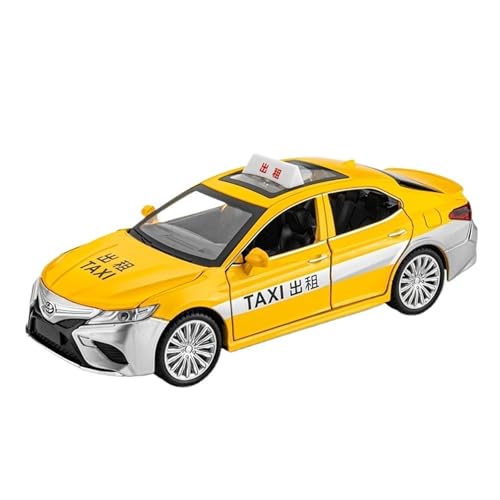 For 1/24 Alloy Taxi Alloy Car Model Simulation Metall Auto Kollektion Ornamente Spielzeug(Yellow) von DIYUHUO