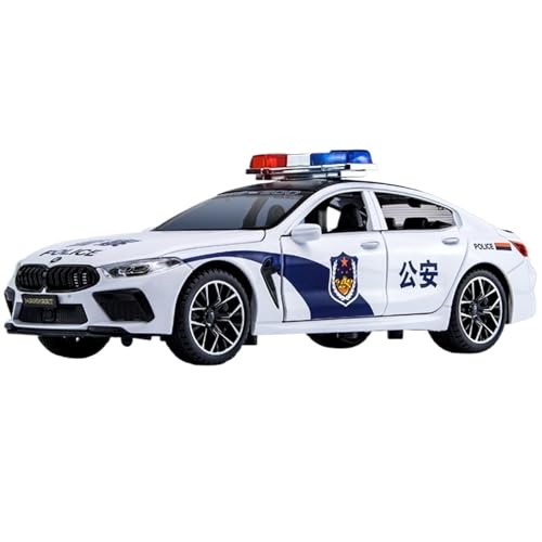 For 1/24 M8 Öffentliche Sicherheit Spezielle Polizeiauto Modell Legierung Sound Und Licht Spielzeug Ornament(Weiß) von DIYUHUO