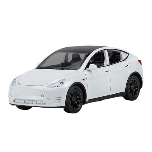 For 1/24 ModelY Alloy Car Imitation Echte Auto Modell Ornamente Sammlung Spielzeug Auto(White) von DIYUHUO