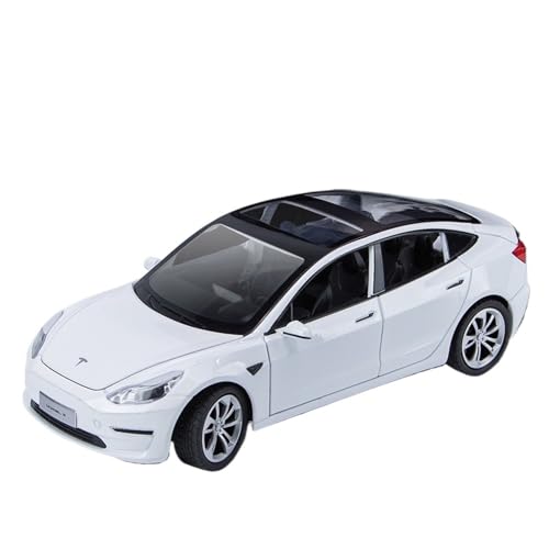 For 1/24 Simulation Alloy Model 3 Car Model Toy Ornament(White) von DIYUHUO