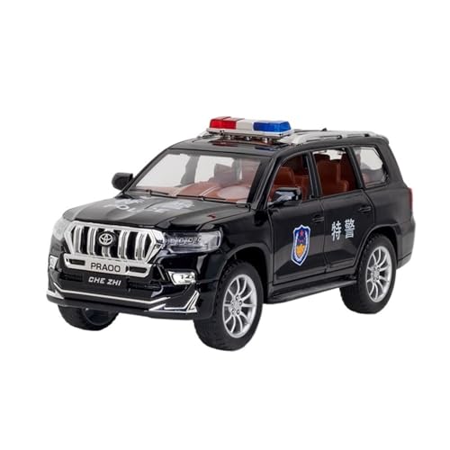 For 1/24 Simulation Von Prado Spezielle Polizei Legierung Automodel Mit Sound Und Licht Feedback Und Türöffnungsspielzeug(Black) von DIYUHUO