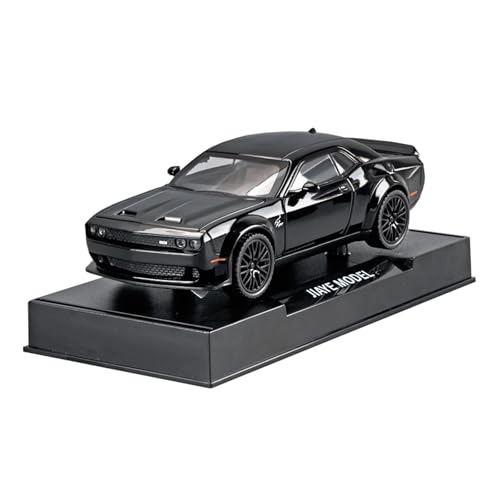 For 1/32 Challenger Hellcat Alloy Muscle Car Model Toy Car Toy Car Gift Collection (Black) von DIYUHUO