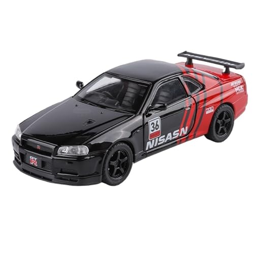 For 1/32 Legierung Simulation GTR Skyline Aufkleber Version Sportwagen Modell Spielzeug Ornament(Black) von DIYUHUO