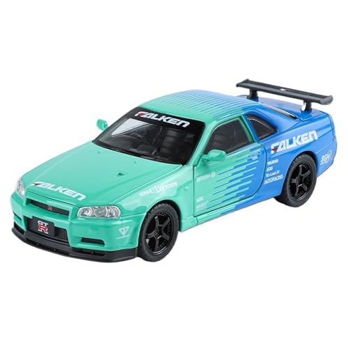 For 1/32 Legierung Simulation GTR Skyline Aufkleber Version Sportwagen Modell Spielzeug Ornament(Grün) von DIYUHUO