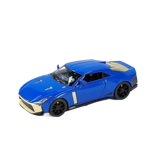 For 1/32 New GTR50th Anniversary Limited Edition Legierung Auto Modell Simulation Metall Auto Sammlerstück Ornamente Spielzeug(Blue) von DIYUHUO