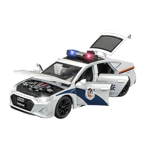 For 1/32 RS7 Polizeiauto Simulation Legierung Auto Modell Polizeiauto Spielzeug(White) von DIYUHUO