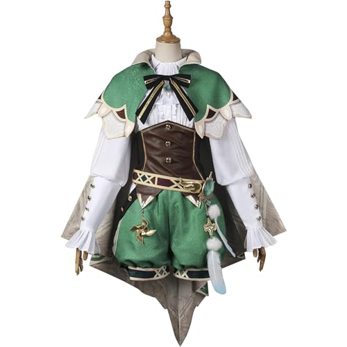 DJFOG Genshin Impact Venti Cosplay-Kostüm, Venti, Cosplay-Outfits, Genshin Impact, Cosplay, Erwachsene, Cosplay-Kostüm für Halloween, Grün, XXL von DJFOG