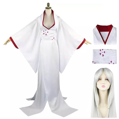 Damen Demon Slayer Cosplay Kostüm mit Perücke, Spider Rui Kimono Outfit Ruis Schwester Mutter Kleid Anzug Halloween Party Cardigan Robe,Rui's mom,S von DJFOG