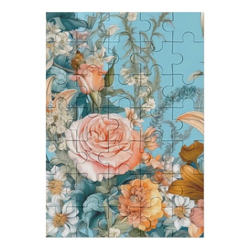 35-teiliges Puzzle für Erwachsene, personalisiertes Bild, einzigartige Puzzles für Erwachsene, Haustier-Puzzle, Hochzeitspuzzle, verschiedene Sorten von Blumen, Familientreffen Puzzle von DJUETRUI