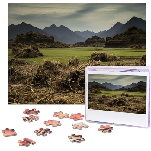 Holzpuzzle Heuhaufen Puzzle 500 Teile Personalisiertes Bilderpuzzle Familie Dekoration Puzzle für Erwachsene Familie Hochzeit Abschluss Geschenk von DJUETRUI