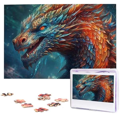 Puzzle 1000 Teile Personalisiertes Puzzle für Erwachsene Drachen Kunst Bild Puzzle Benutzerdefinierte Puzzles aus Fotos Holzpuzzle Klassisches Puzzle für Familie Hochzeit Geburtstag Geschenke von DJUETRUI