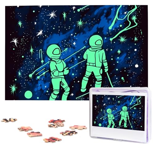 Puzzle 1000 Teile Personalisiertes Puzzle für Erwachsene Glow in The Dark Picture Puzzle Custom Puzzles aus Fotos Holzpuzzle Klassisches Puzzle für Familie Hochzeit Geburtstag Geschenke von DJUETRUI