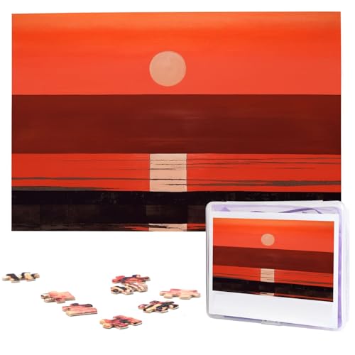 Puzzle 1000 Teile Personalisiertes Puzzle für Erwachsene Illustration von Sonnenuntergang Bildpuzzle Benutzerdefinierte Puzzles aus Fotos Holzpuzzle Klassisches Puzzle für Familie Hochzeit von DJUETRUI