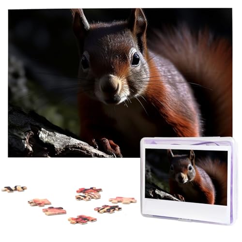 Puzzle 1000 Teile Personalisiertes Puzzle für Erwachsene Niedliches Eichhörnchen Bilderpuzzle Benutzerdefinierte Puzzles aus Fotos Holzpuzzle Klassisches Puzzle für Familie Hochzeit Geburtstag von DJUETRUI