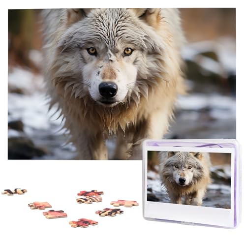 Puzzle 1000 Teile Personalisiertes Puzzle für Erwachsene Walking Wolf Picture Puzzle Custom Puzzles aus Fotos Holzpuzzle Klassisches Puzzle für Familie Hochzeit Geburtstag Geschenke von DJUETRUI