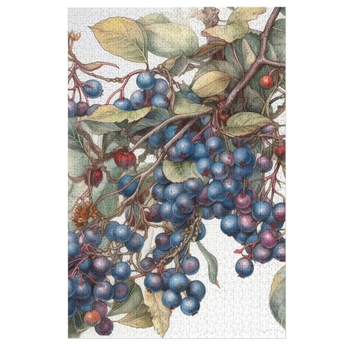 Puzzle für Erwachsene, personalisiertes Bild, einzigartige Puzzles für Erwachsene, Haustier-Puzzle, Hochzeitspuzzle, Beeren auf Baum, Familientreffen, 1000 Teile von DJUETRUI