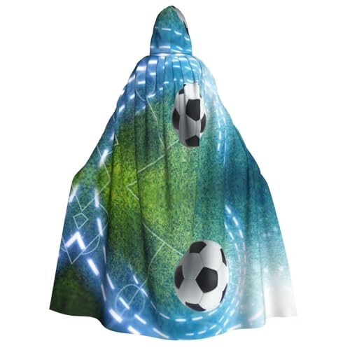 Kapuzenumhang für Erwachsene, Fußball, Sport, Ball, Halloween-Kostüm, Cosplay, langer Umhang, Verkleidung für Rollenspiele (150 cm) von DJnni