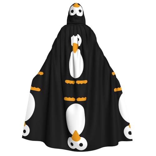 Süßer Pinguin-Umhang mit Kapuze für Erwachsene, Halloween-Kostüme, Cosplay, langer Umhang, Verkleidung für Rollenspiele (150 cm) von DJnni