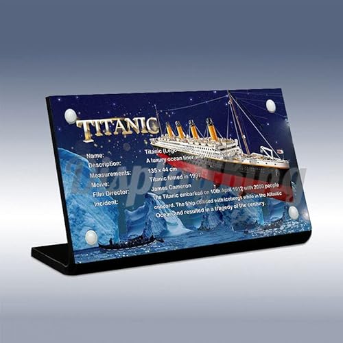 Acryl Displayschild für LEGO Titanic 10294 (Lego Set ist nicht im Lieferumfang enthalten) von DK DISPLAYKING