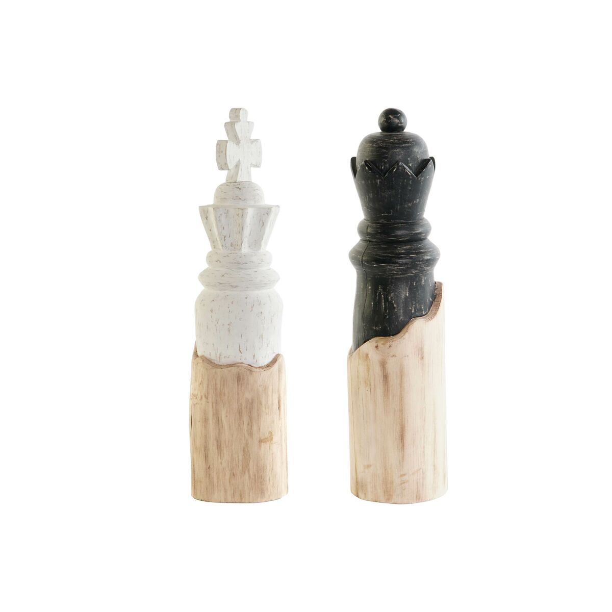 Decorative Figure DKD Home Decor White Brown Black Chess Pieces Loft 12 x 12 x 48 cm (2 Units) von DKD Home Decor