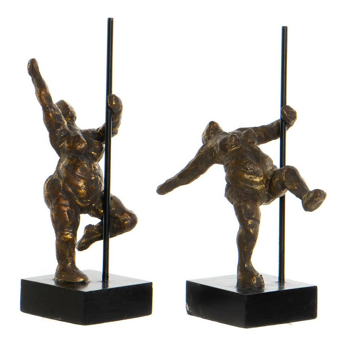 Deko-Figur DKD Home Decor 20 x 10 x 31 cm Gold Aluminium Mango-Holz Ballett-Tänzerin Moderne von DKD Home Decor