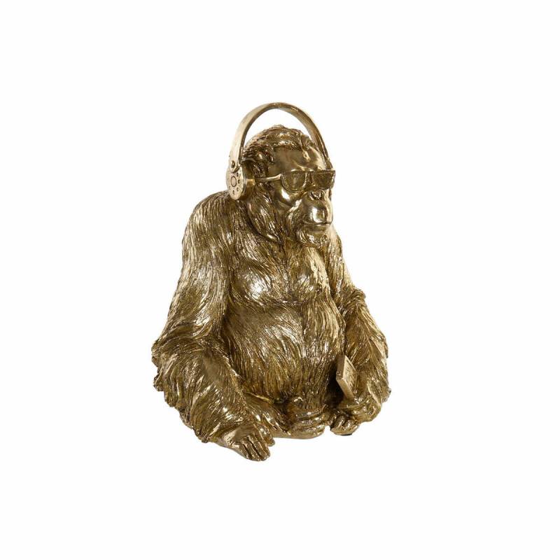 Deko-Figur DKD Home Decor 27 x 26 x 36 cm Kopfhörer Gold Brillen Moderne von DKD Home Decor