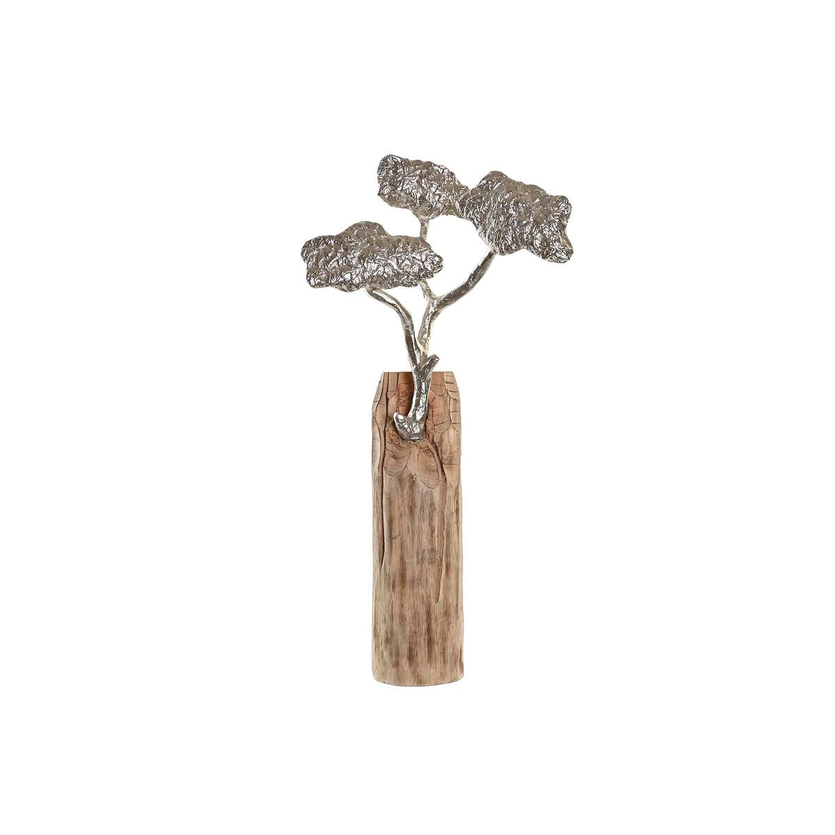 Deko-Figur DKD Home Decor Kofferraum Silberfarben Baum Braun Aluminium Kolonial Mango-Holz (26 x 11 x 51 cm) von DKD Home Decor