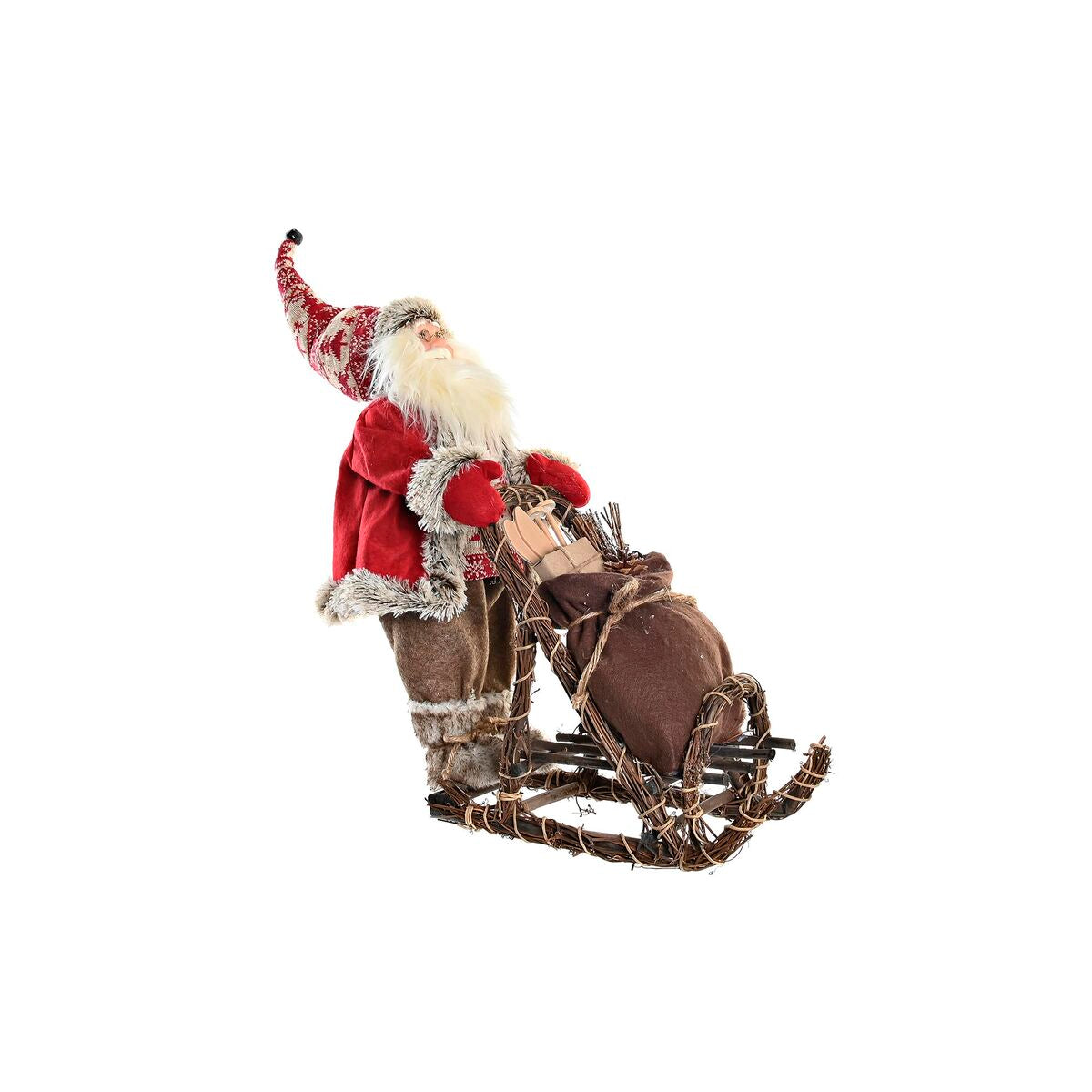 Deko-Figur DKD Home Decor Rot Grau Holz Weihnachtsmann 42 x 22 x 48 cm von DKD Home Decor