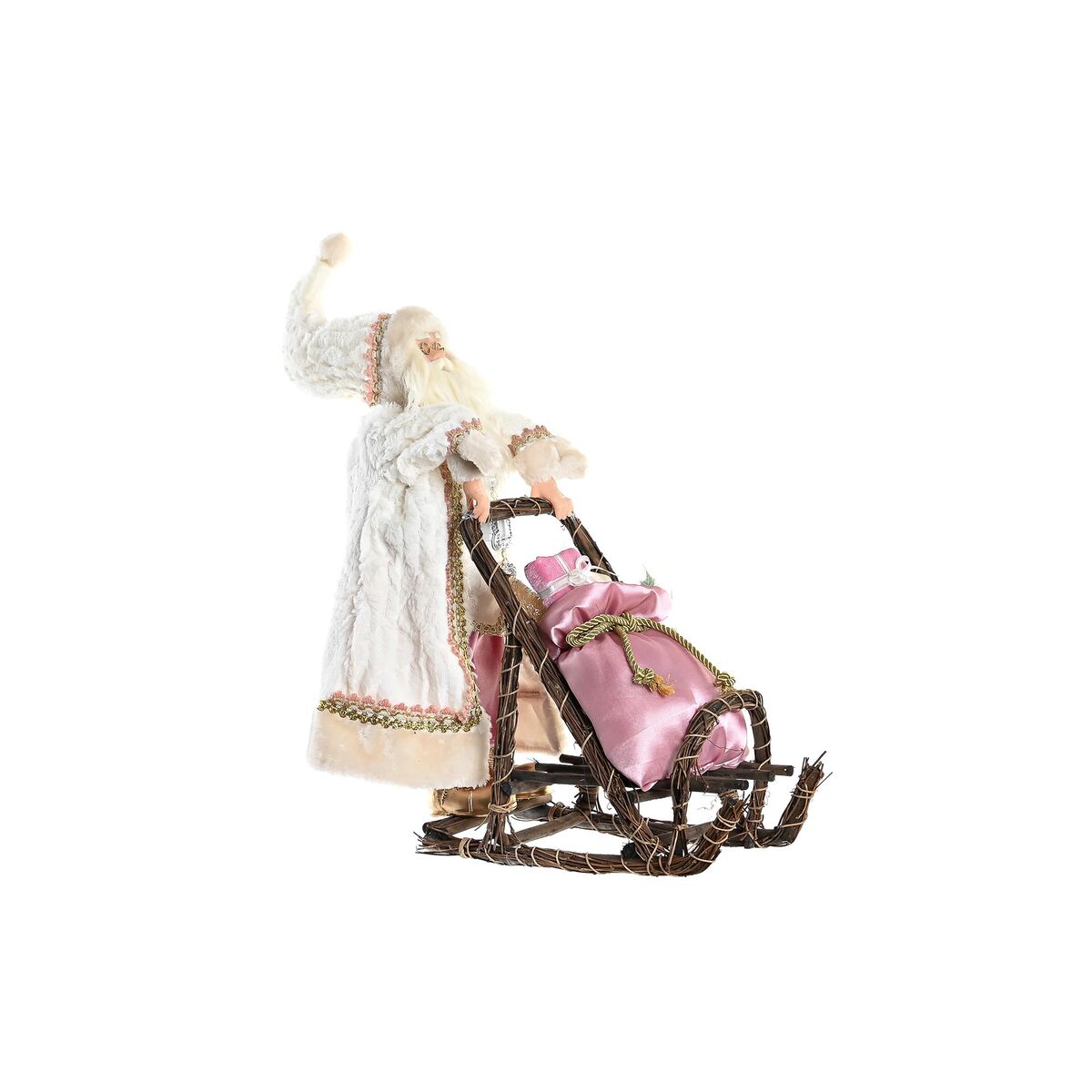 Deko-Figur DKD Home Decor Weihnachtsmann Weihnachten Grau Rosa Holz 42 x 22 x 50 cm von DKD Home Decor