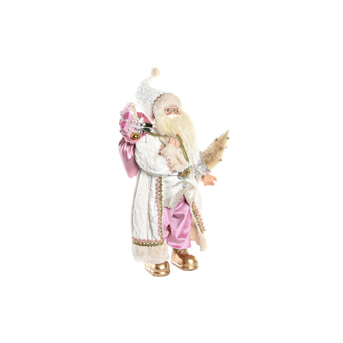 Deko-Figur DKD Home Decor Weihnachtsmann Weihnachten Grau Rosa PVC Holz 32 x 20 x 60 cm von DKD Home Decor