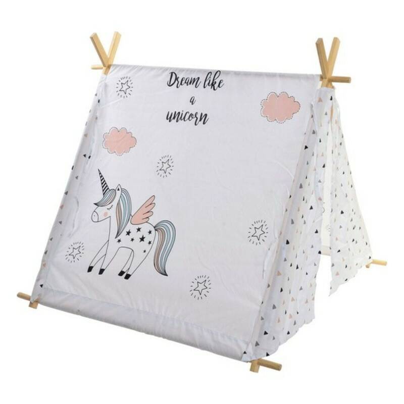 Zelt DKD Home Decor Baumwolle Holz Einhorn (110 x 110 x 106 cm) von DKD Home Decor