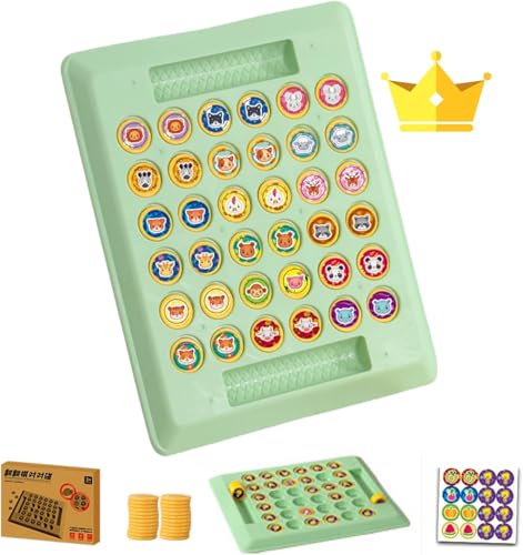 DKIIL NOIYB Bingo Spiel, Tier Bingo Flip Chess Memory Brettspiel, Flip Schach Gedächtnistraining Spiele, Schachbrett Doppelduell Spiele für Demenzkranke, Strategiespiel für 2–4 Spiel (A1-2 Personen) von DKIIL NOIYB