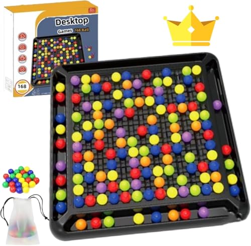 DKIIL NOIYB Elimination Brettspiel, Intellektuelles Schachbrett, Intellectual Chessboard Dual Duel, Rainbow Ball Puzzle Elimination Spiel, Interaktives Strategiespiel für Kinder (168 Bälle) von DKIIL NOIYB