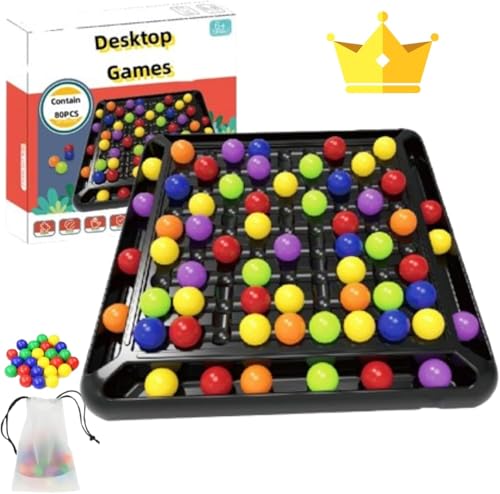 DKIIL NOIYB Intellektuelles Schachbrett, Intellectual Chessboard Dual Duel, Rainbow Ball Elimination Brettspiel, Intellektuelles Schachbrett Doppelduell für Kinder (80 Bälle) von DKIIL NOIYB