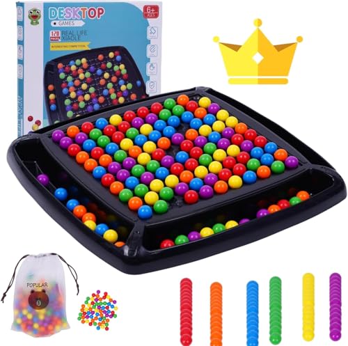 DKIIL NOIYB Intellektuelles Schachbrett, Intellectual Chessboard Dual Duel, Rainbow Ball Elimination Brettspiel, Intellektuelles Schachbrett Doppelduell für Kinder (120 Bälle) von DKIIL NOIYB