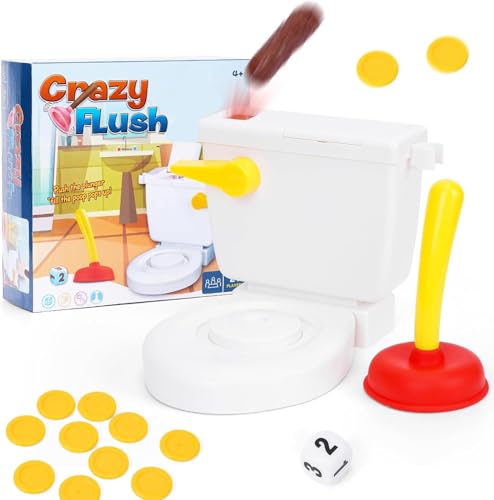 DKIIL NOIYB Kacka Alarm Spiel, Lustiges Spiel, Interaktives Reaktionsspiel mit Toilette, Kolben, Würfel und Chips Spielzeuge für Kinder ab 4 Jahren (2-4 Spieler) von DKIIL NOIYB