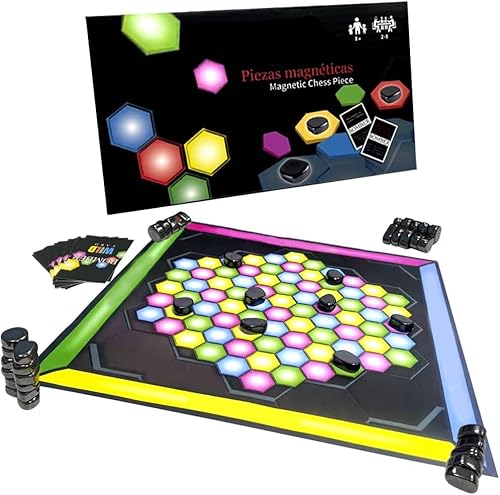 DKIIL NOIYB Magnetisches Schachspiel, 2024 Magnet Spiel mit Fertigkeitskarte, Magnetic Chess Game, Magnetische Schachspiel Set, Magnetisches Brettspiel Magnetische Steine Spiel für Camping, Party (B) von DKIIL NOIYB