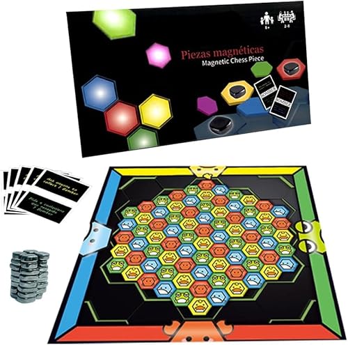 DKIIL NOIYB Magnetisches Schachspiel, 2024 Magnet Spiel mit Fertigkeitskarte, Magnetic Chess Game, Magnetische Schachspiel Set, Magnetisches Brettspiel Magnetische Steine Spiel für Camping, Party (A) von DKIIL NOIYB