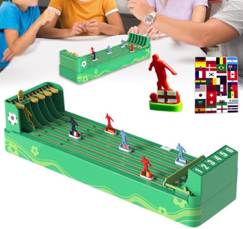 DKIIL NOIYB Pferderennen Spiel Elektrisch, Horse Racing Game, 2024 Pferderennen Tischspiel mit 6 Pferde, Interaktives Tischfußball Tabletop Spiele, Pferderennen Spiel für Familien Partys (Fußball) von DKIIL NOIYB