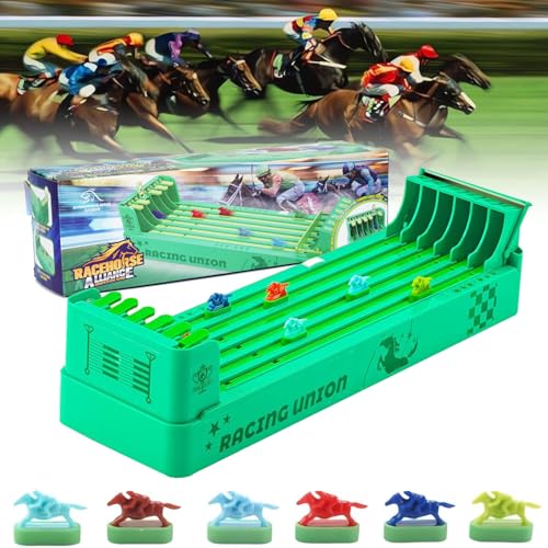 DKIIL NOIYB Pferderennen Spiel Elektrisch, Horse Racing Game, 2024 Pferderennen Tischspiel mit 6 Pferde, Interaktives Tischfußball Tabletop Spiele, Pferderennen Spiel für Familien Partys (Pony) von DKIIL NOIYB