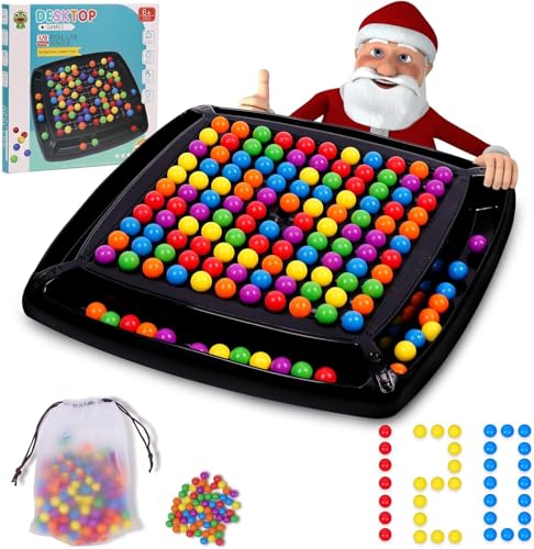 DKIIL NOIYB Schachbrett Doppelduell, Intellektuelles Schachbrett, Kugel Schach Elimination Brettspiel, Rainbow Ball Dual Duel, Intellectual Chessboard für Kinder und Erwachsene (120pcs) von DKIIL NOIYB