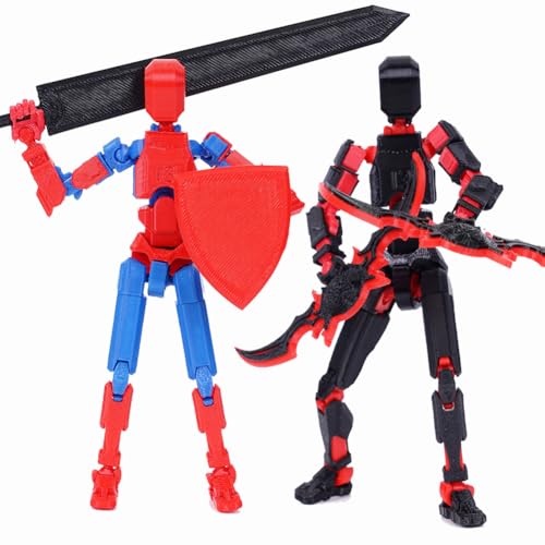 DKIIL NOIYB T13 Action Figure, 2pcs Bereits Montiert S13 Figure, Titan 13 Action Figure mit 4 Waffen 6 Händen, Dummy T13 3D Printed Multi-Jointed Movable Actionfiguren Lucky 13 Figures von DKIIL NOIYB